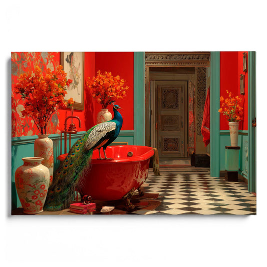 Bathtub Peacock Leinwandbild