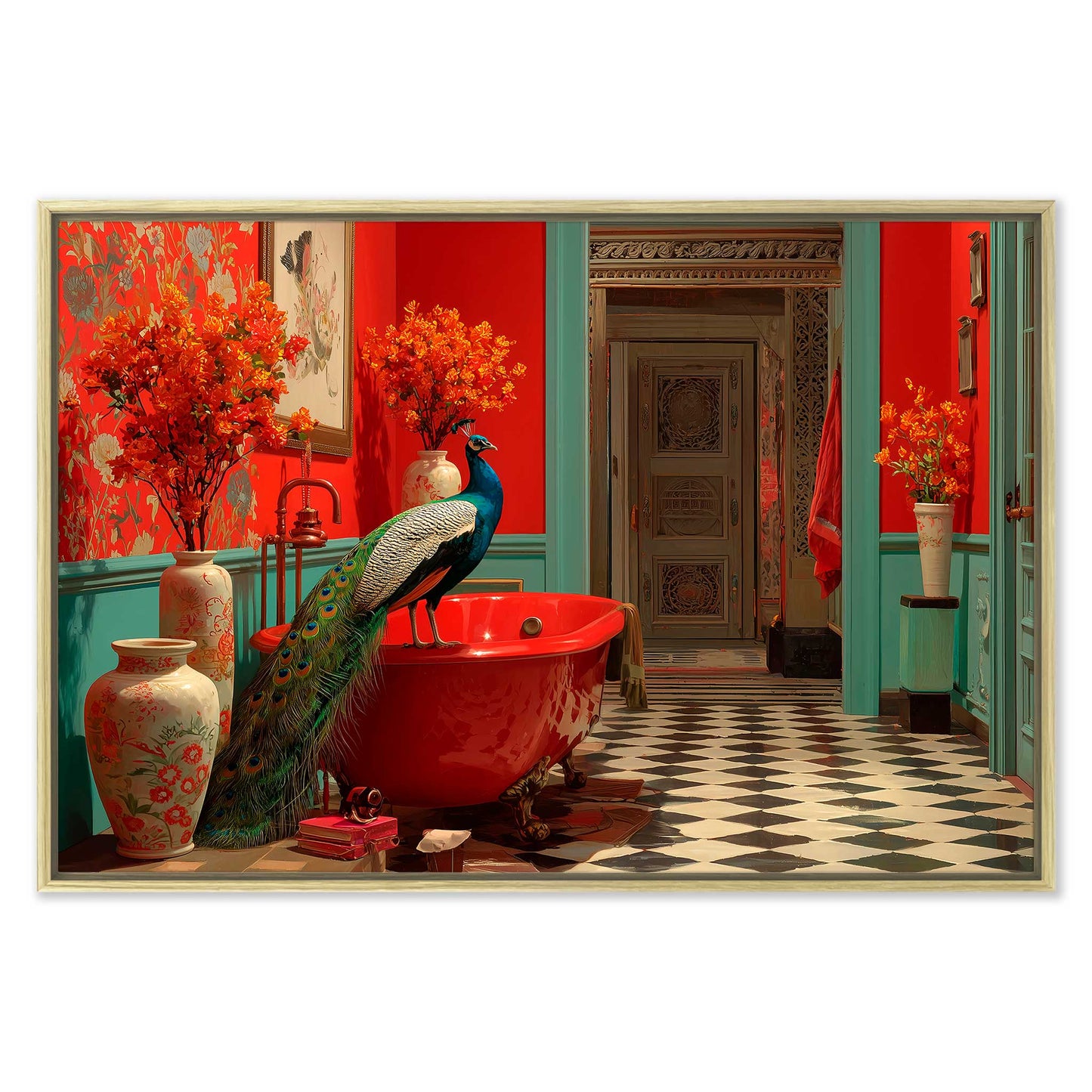 Bathtub Peacock Leinwandbild