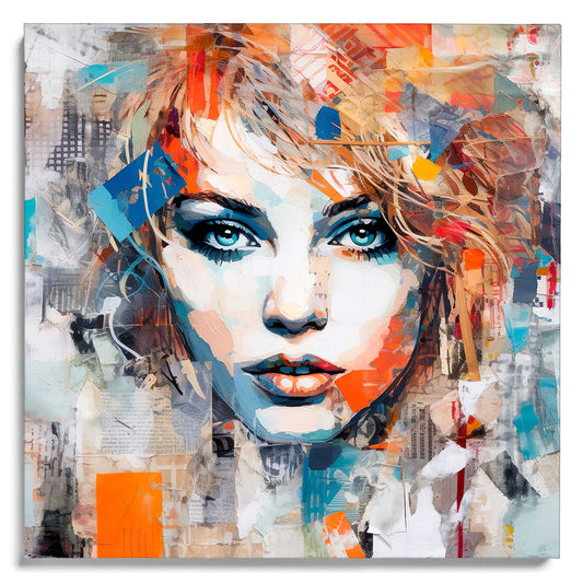 Mixed Media Girl Leinwandbild