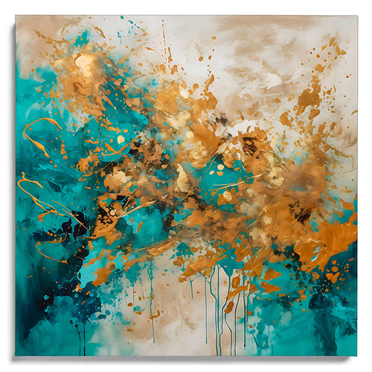 Some Gold, Some Turquoise Leinwandbild