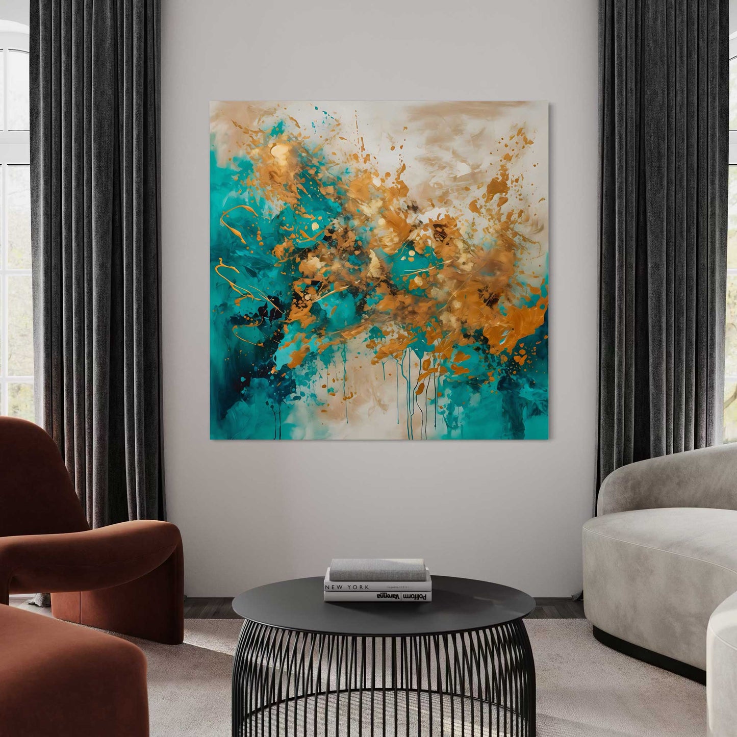 Some Gold, Some Turquoise Leinwandbild