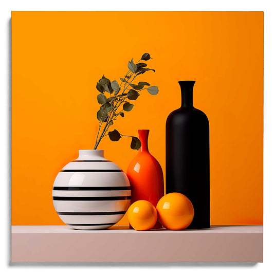 Still Life with Orange Background Leinwandbild