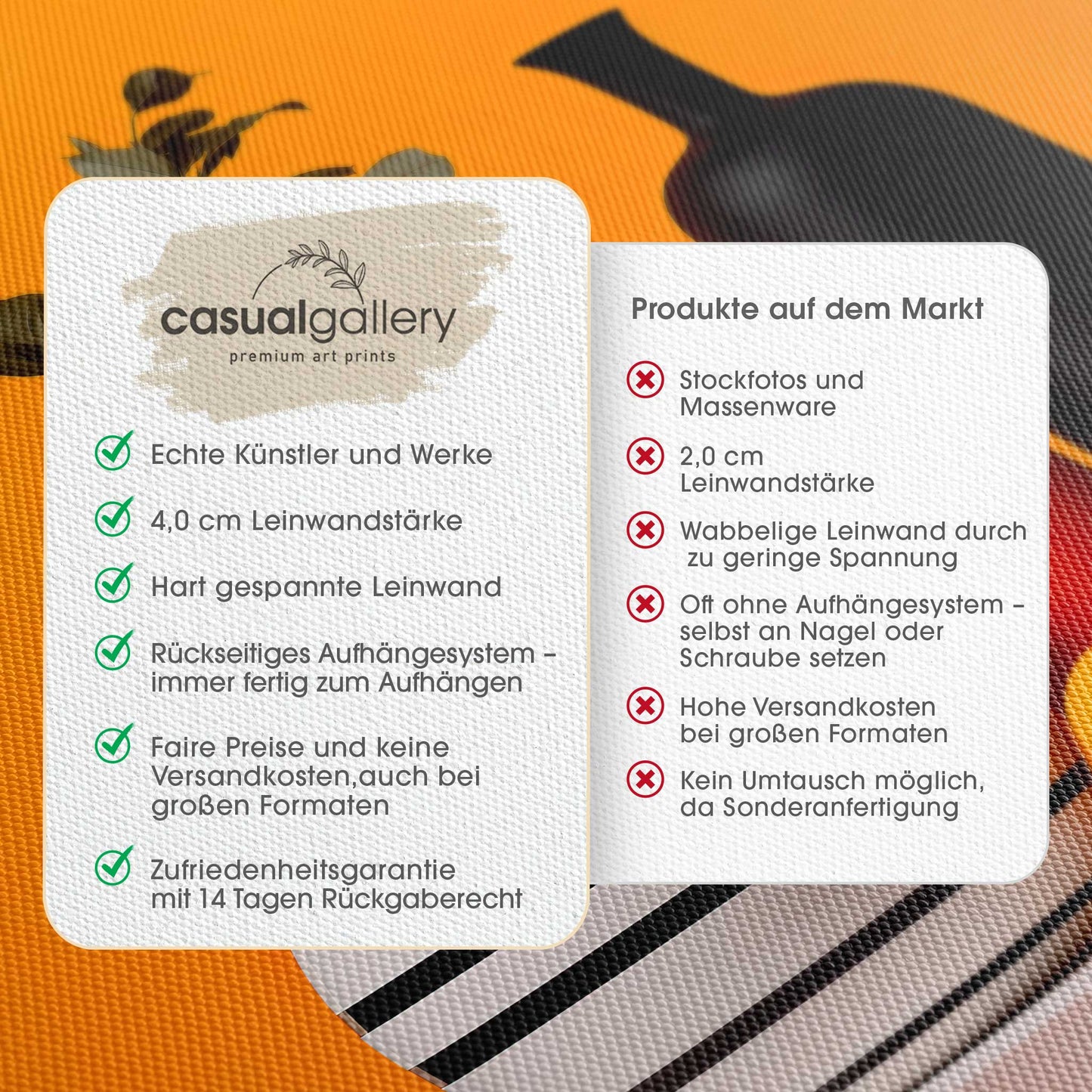 Still Life with Orange Background Leinwandbild