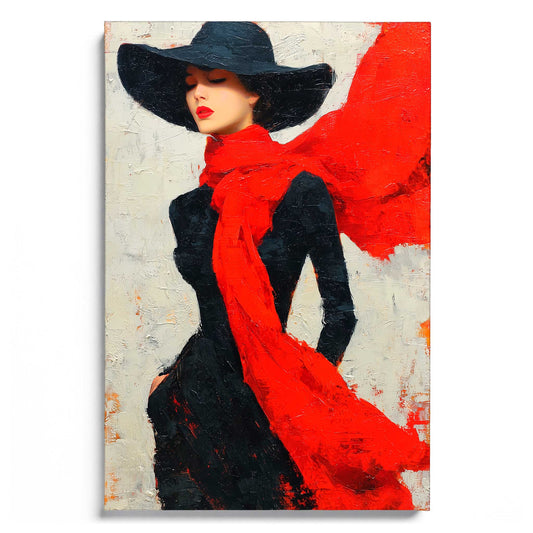 The Red Scarf Leinwandbild