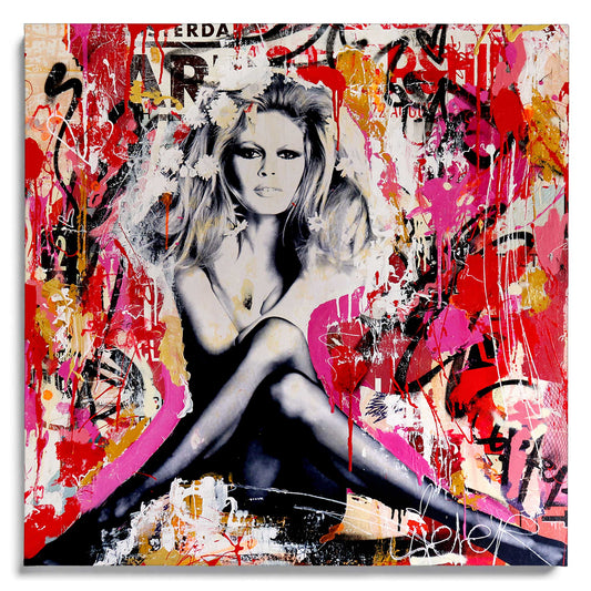 Tropez 85 von Michiel Folkers – Pop Art Leinwandbild in kräftigen Pink- und Rottönen