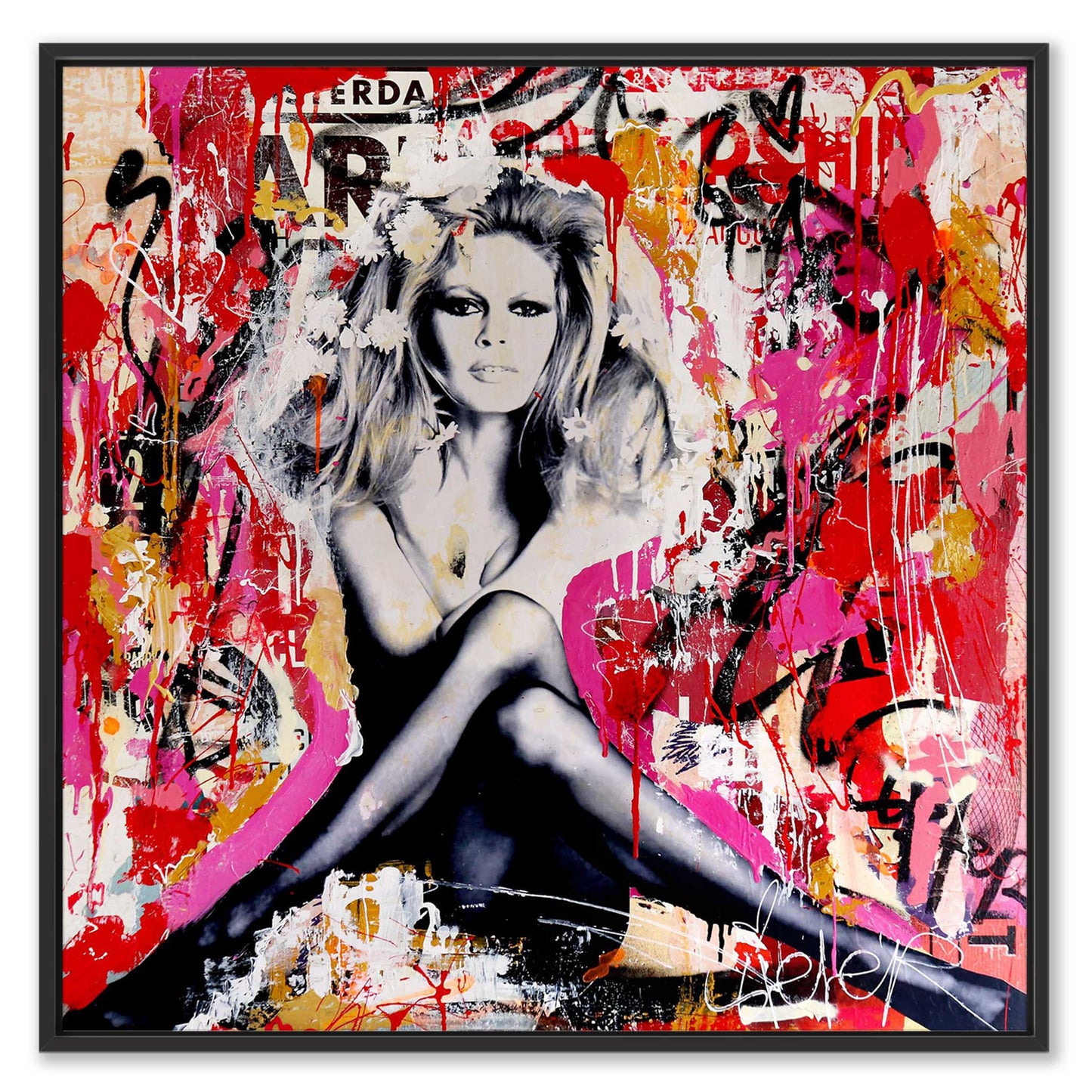 Tropez 85 von Michiel Folkers – Pop Art Leinwandbild mit schwarzem Schattenfugenrahmen