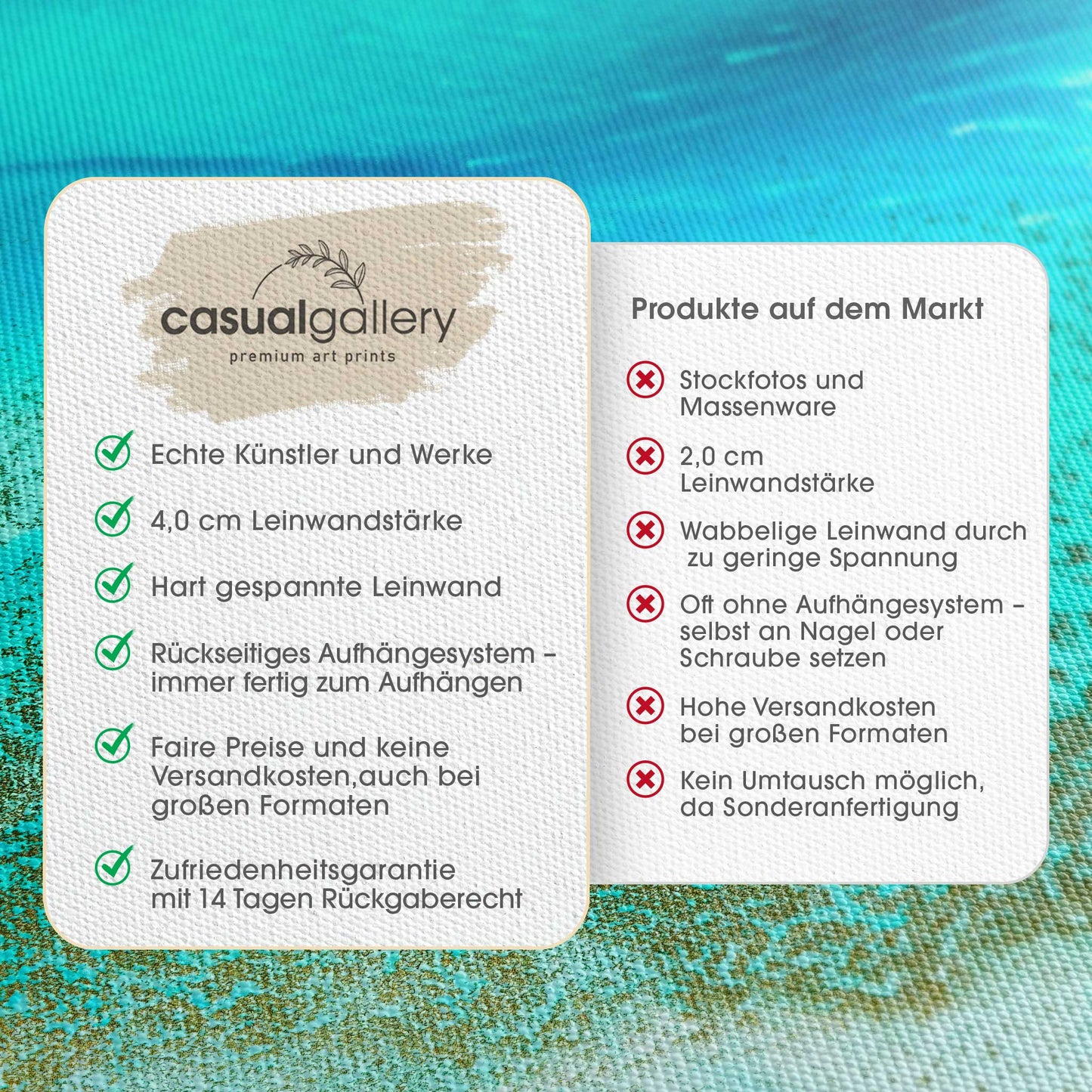 Turquoise Tranquility Leinwandbild