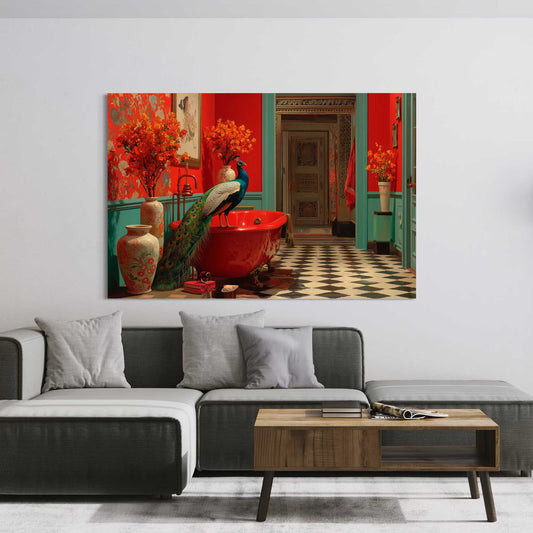 Bathtub Peacock Leinwandbild