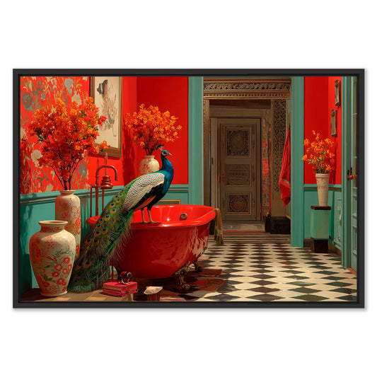 Bathtub Peacock Leinwandbild