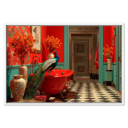 Bathtub Peacock Leinwandbild