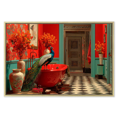Bathtub Peacock Leinwandbild