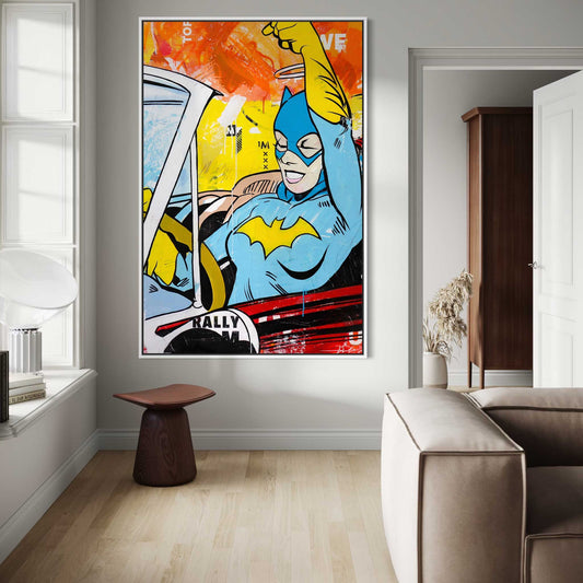 Doing Allright von Michiel Folkers – buntes Pop Art Leinwandbild als Wanddekoration im Wohnraum