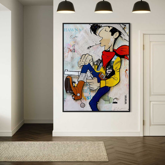 Feelin’ Lucky von Michiel Folkers – farbintensives Pop Art Leinwandbild als Wanddekoration im Wohnraum