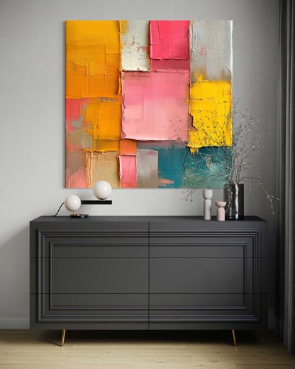 Impasto Squares Leinwandbild