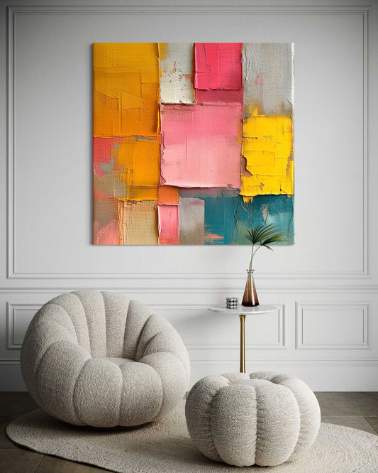 Impasto Squares Leinwandbild