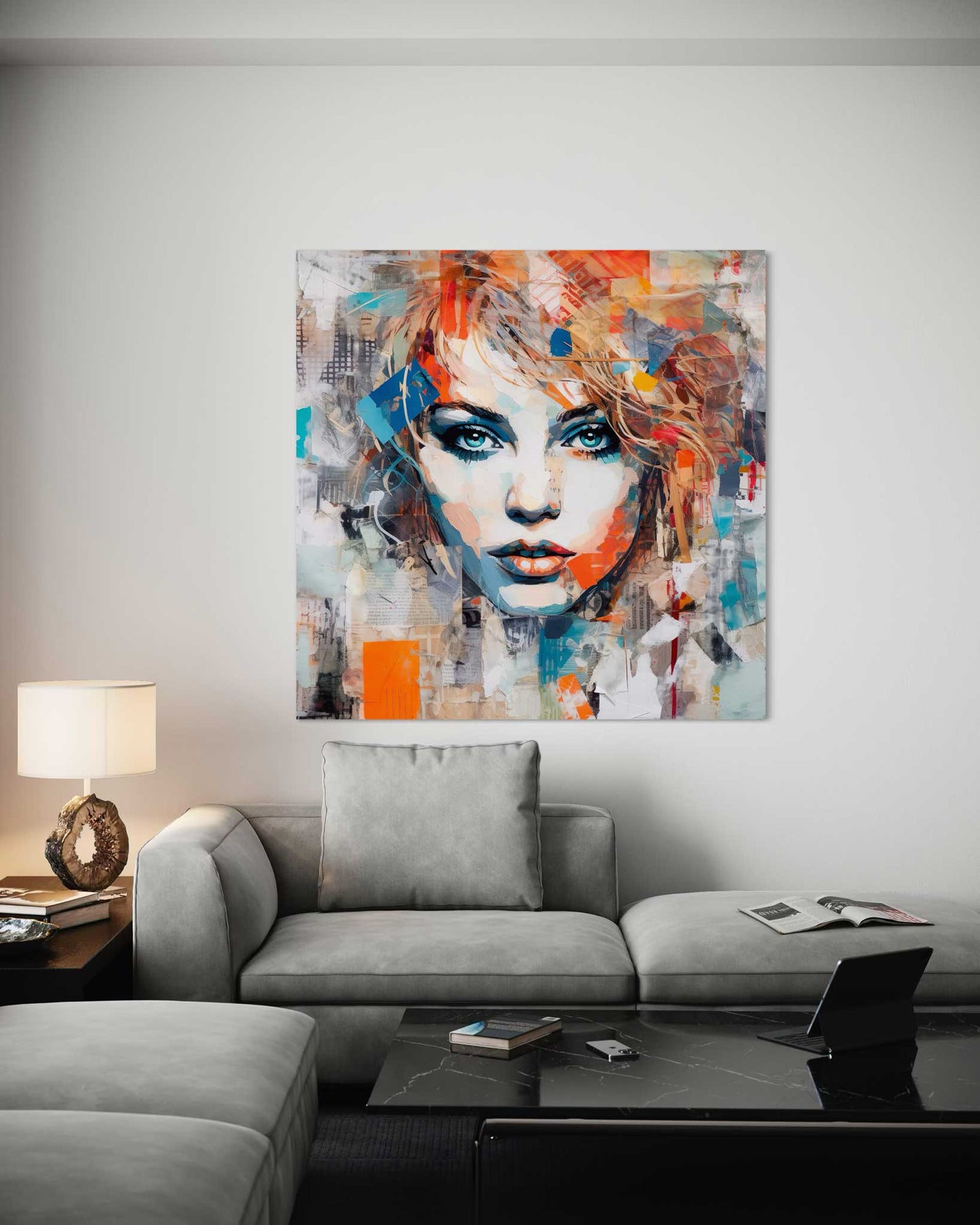 Mixed Media Girl Leinwandbild