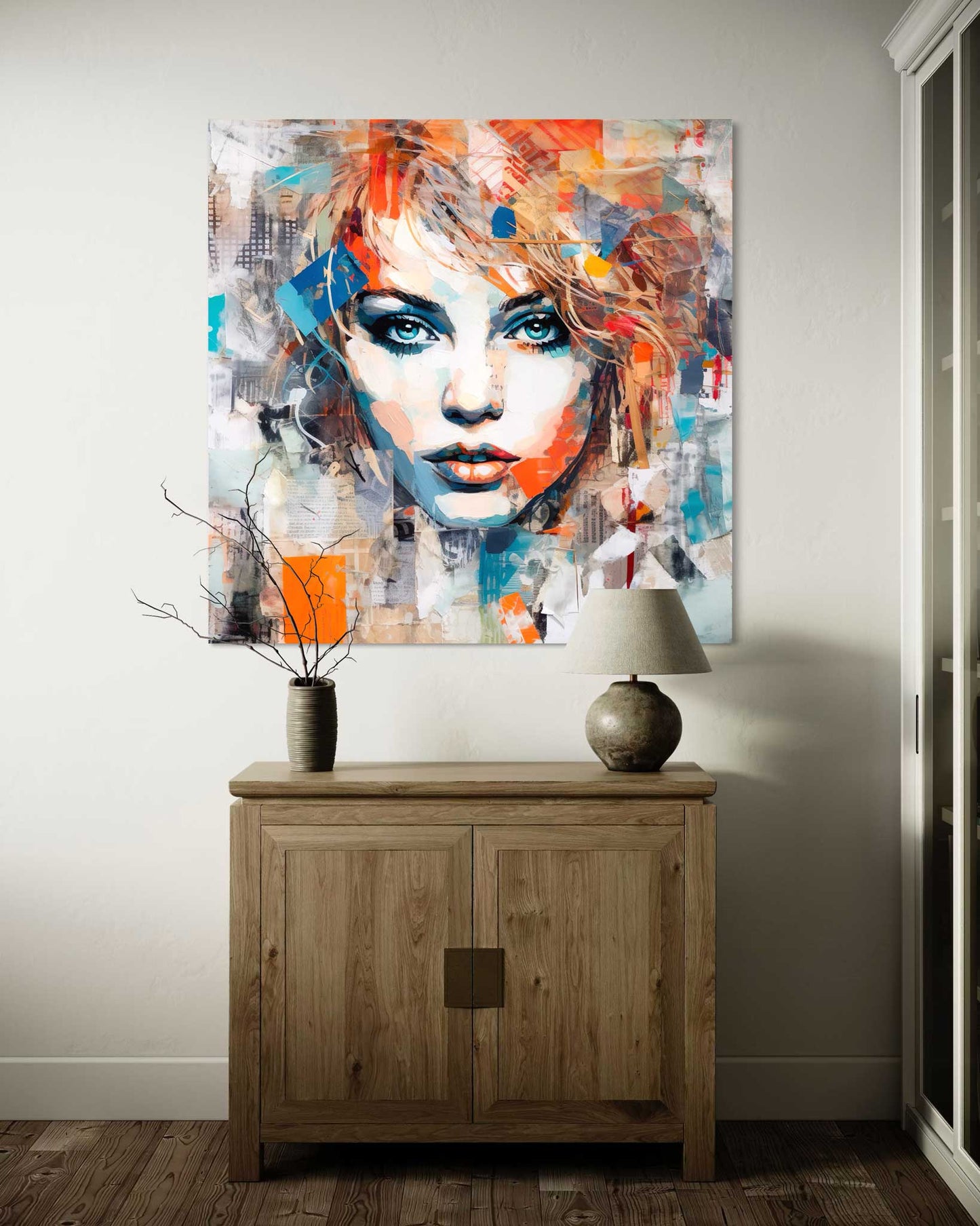 Mixed Media Girl Leinwandbild