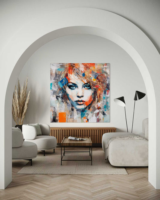 Mixed Media Girl Leinwandbild