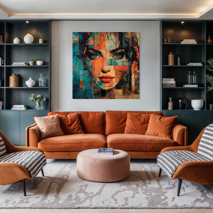 Mosaic Woman Leinwandbild