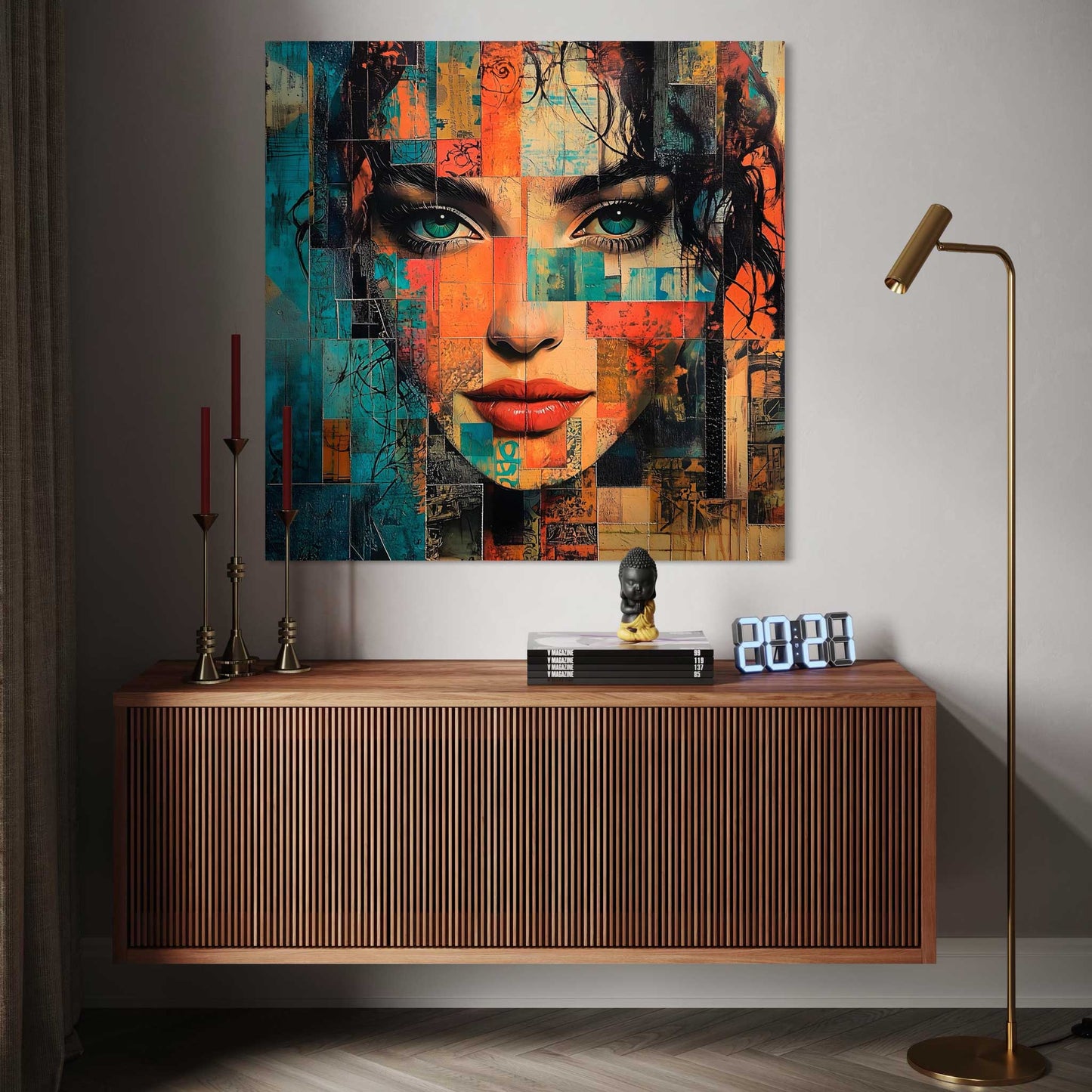 Mosaic Woman Leinwandbild