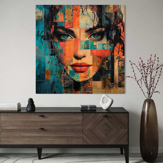 Mosaic Woman Leinwandbild