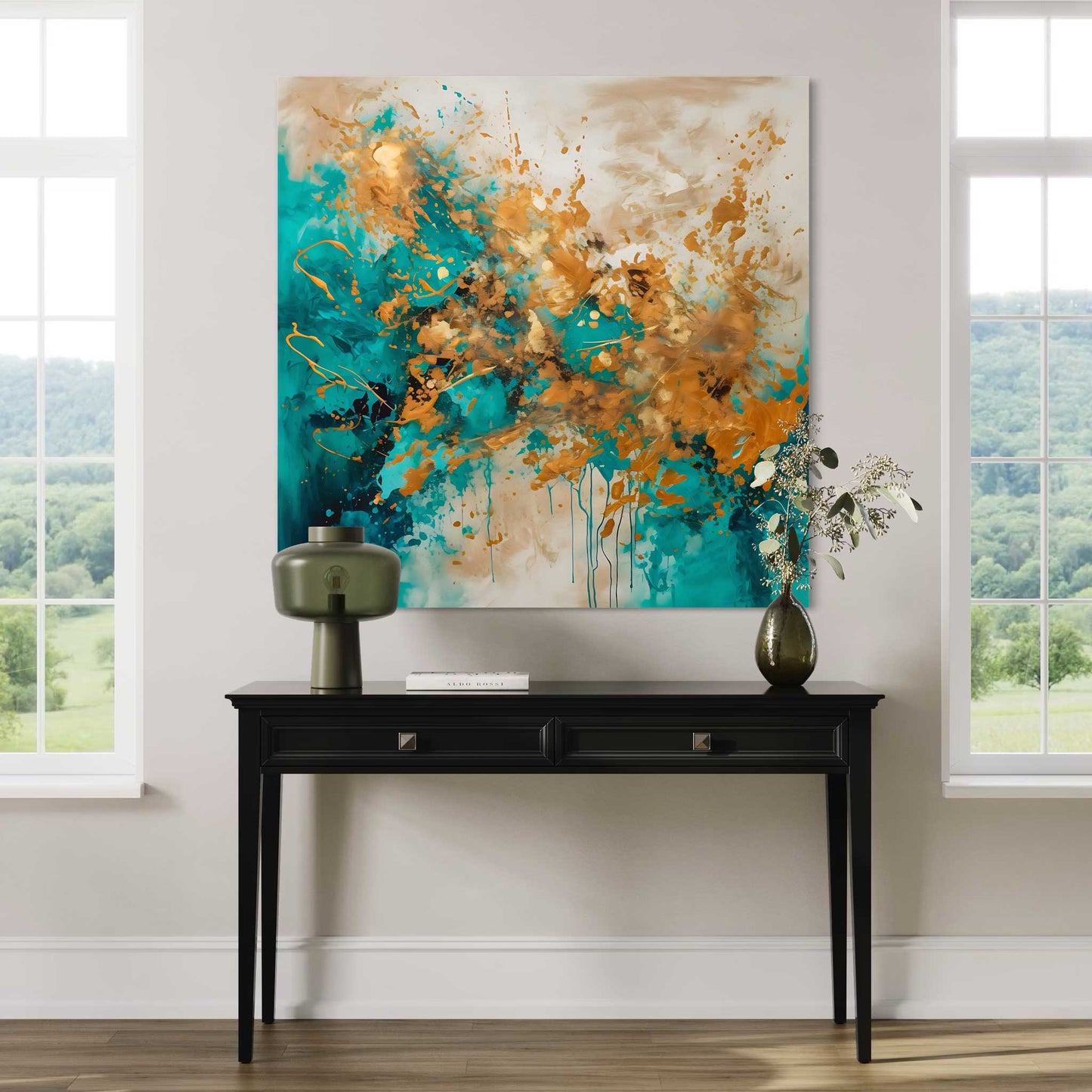 Some Gold, Some Turquoise Leinwandbild