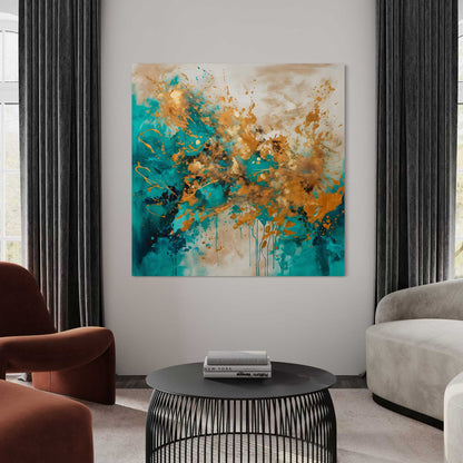 Some Gold, Some Turquoise Leinwandbild