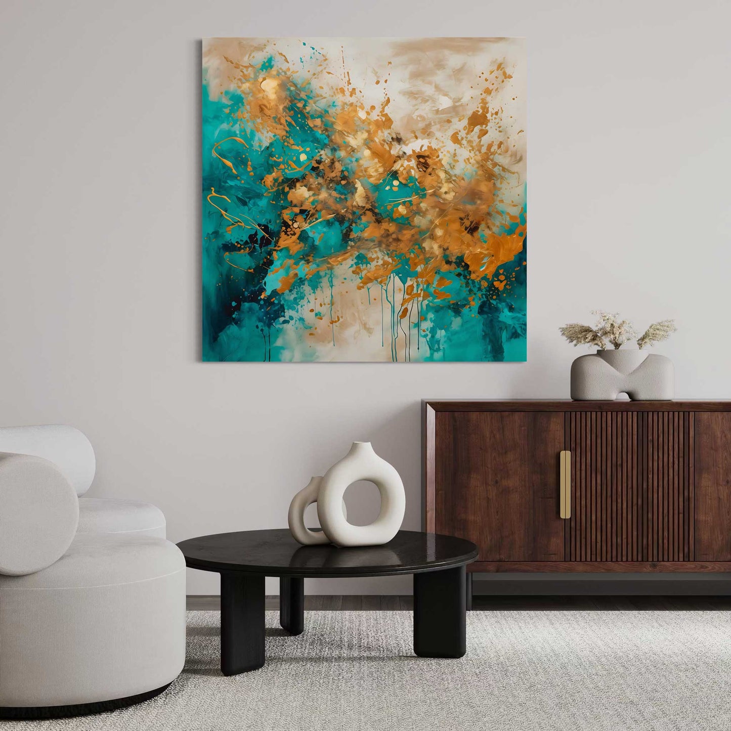 Some Gold, Some Turquoise Leinwandbild