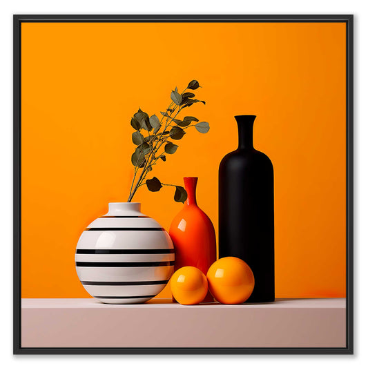Still Life with Orange Background Leinwandbild