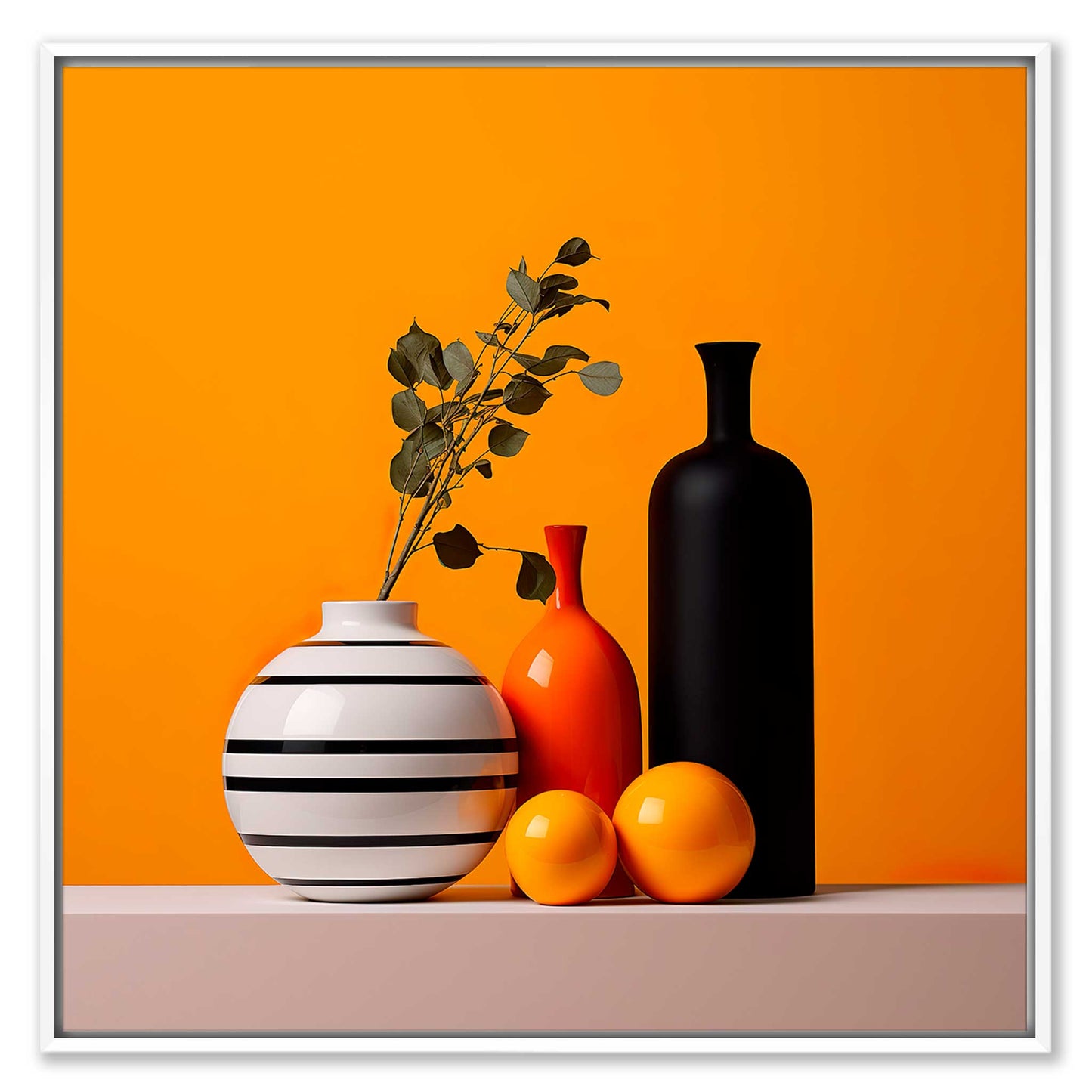 Still Life with Orange Background Leinwandbild
