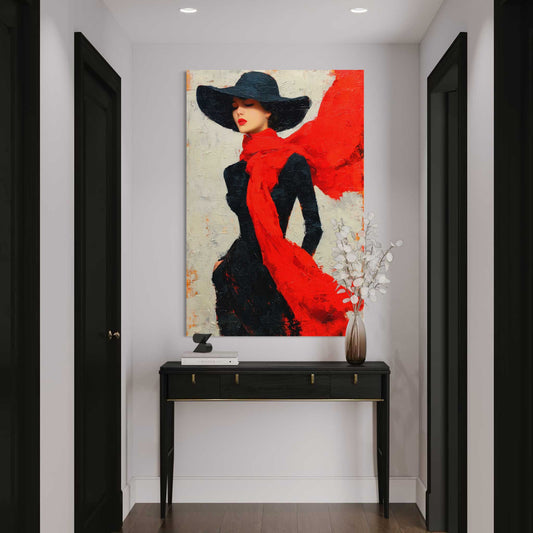 The Red Scarf Leinwandbild