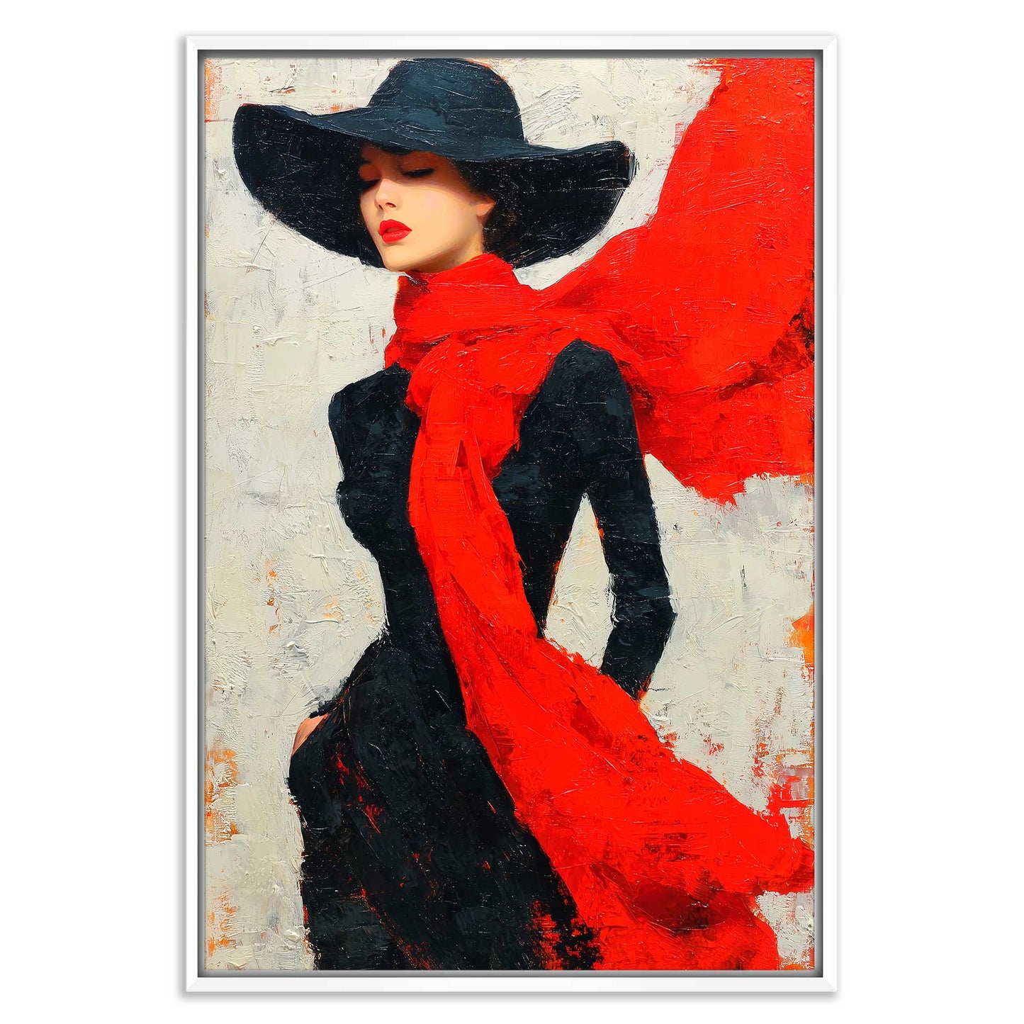 The Red Scarf Leinwandbild