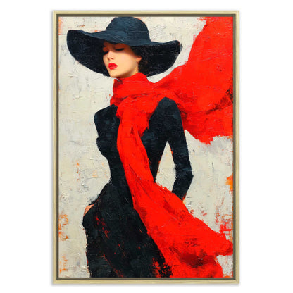 The Red Scarf Leinwandbild